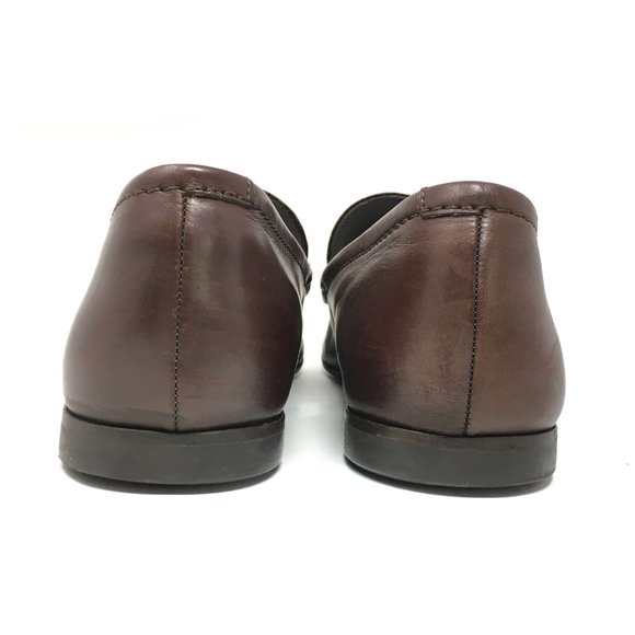 Men\'s Prada Slip On Penny Loafers Dress Shoes Size 8 UK/9 US Brown Leather main image 4
